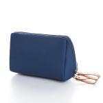 Women Blank Zipper Closure Satin Cosmetic Makeup Bag
