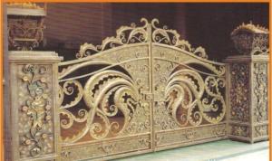 Wholesale Black Custom Wrought Iron Gates Ornamental Iron Doors Easily Assembled from china suppliers