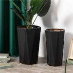 Minimalism tall gardening black planter outdoor garden home balcony decor