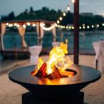 Corten Steel BBQ Grill Wood Burning Barbecue Grills Metal Smoker Grill