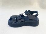 Fashion Black Velvet Platform Sandals Bright Surface Summer
