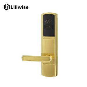 Wholesale Golden Hotel Electronic Door Locks , RFID Card Key Card Door Lock For Hotels from china suppliers