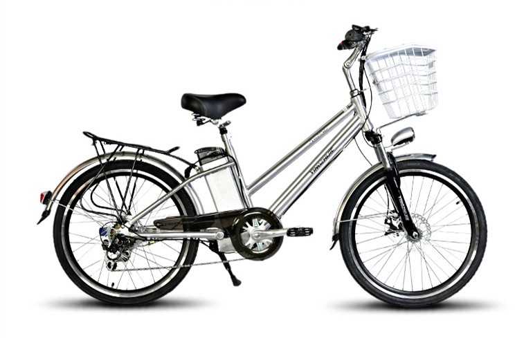 24 Inch Unisex Electric City Bicycles NO Foldable 250W 48V 10AH Lithium Battery