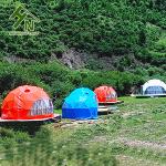 Orange Blue Red Geo Dome Tent Camping Dome Tent