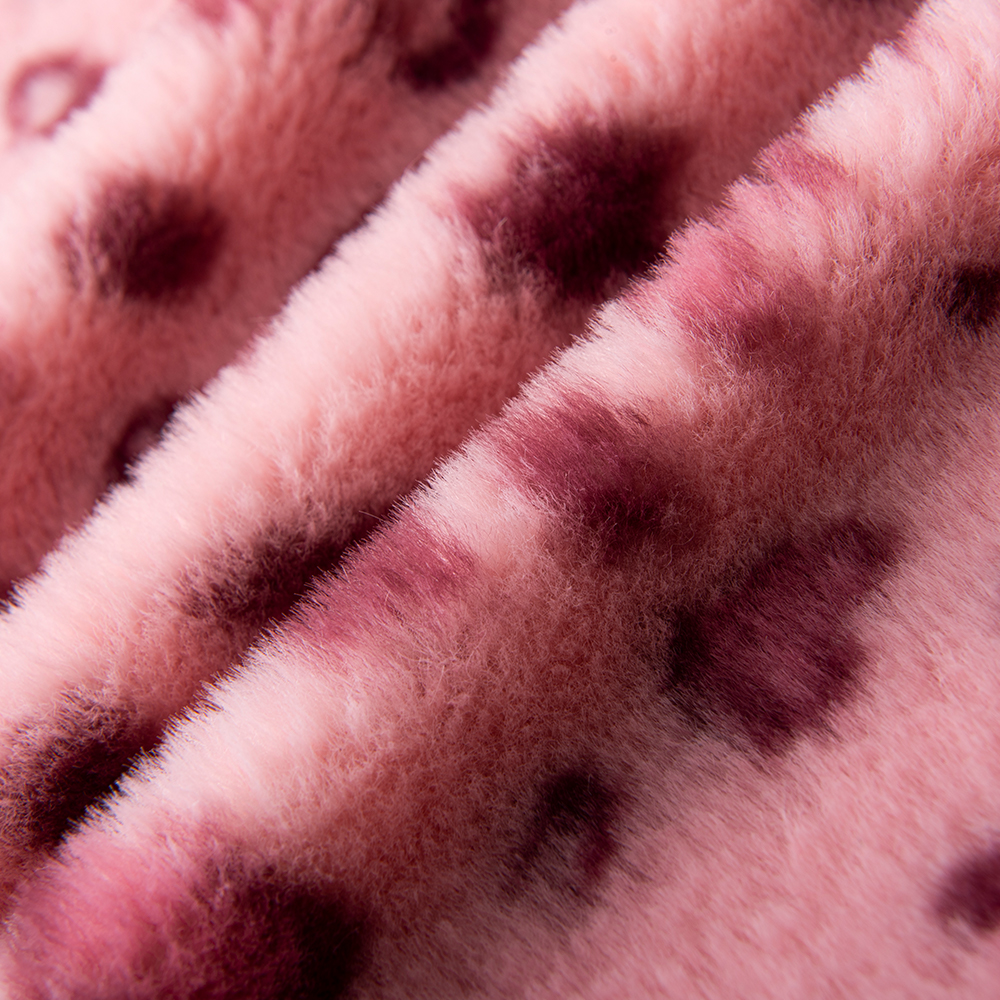 100% Polyester Super Soft Leopard Print Rabbit Fur Faux Fur Fabric for Fashionable Design