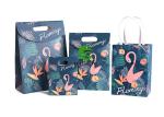 Flamingo Coated Happy Birthday Paper Bags , Recycling Personalised Gift Bags