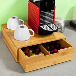 Wholesale bamboo k cup dispenser organizer storage drawer from china suppliers