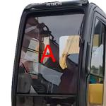 790mm Height HITACHI Excavator Cab Glass Front Up Position A