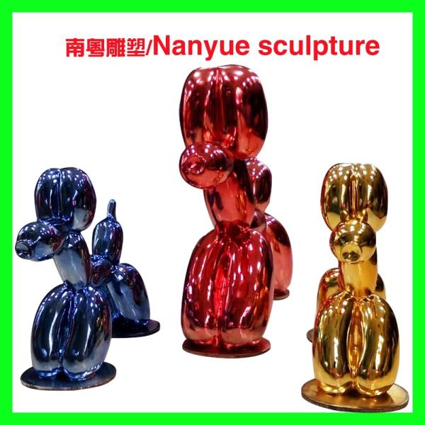 Hotel mall deco metal effect robert dog statue as decoration in park or hall