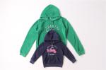 100% Polyester Children's Winter Clothes Green Blue Kids Hoodies With Strings