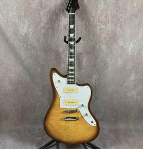 Wholesale Custom Flamed Top Electric Guitar with P90 Pickups Solid Body Rosewood fingerboard from china suppliers