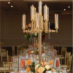 13 Arm Branch Glasses Metal Gold Candelabra Wedding Metal And Crystal Candelabra