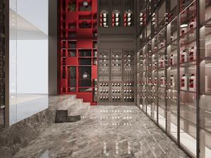 Wholesale Opulent U-Shaped Stainless Steel Wine Cabinet Wine Display Cabinet For Home from china suppliers