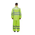 Professional RAINWEAR Raincoat with Reflective Tape and Hood Rubberized