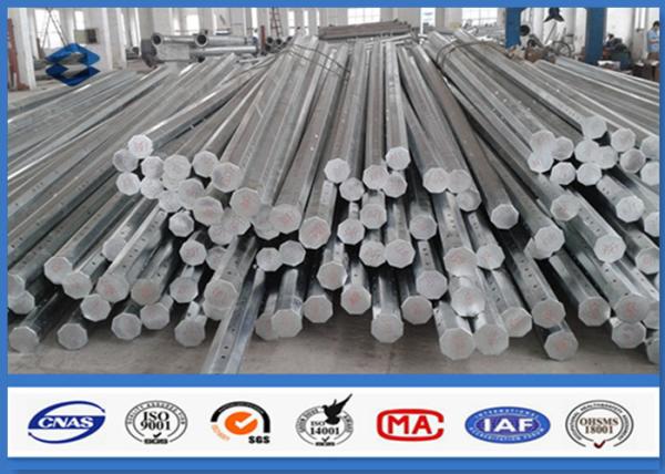 9M 10M Electric Distribution Galvanized Steel Pole tapered steel tube 10 KV ~
