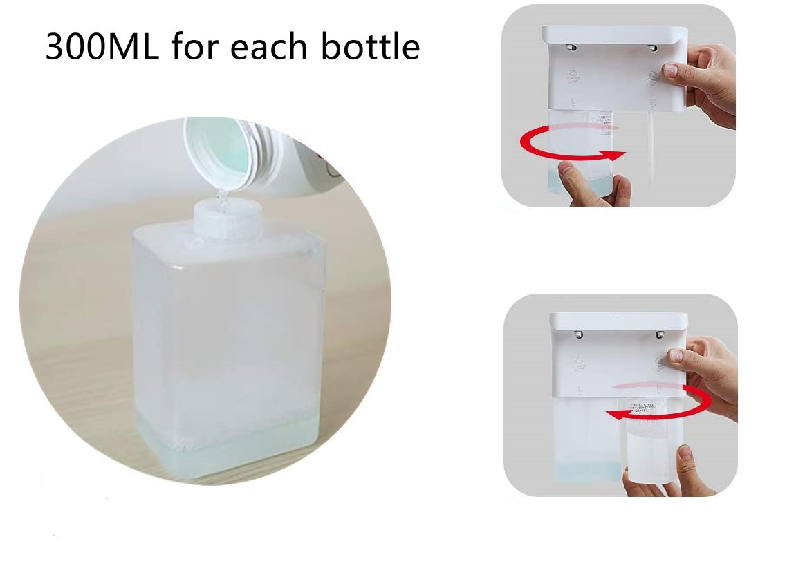 OEM Kitchen Soap Dispenser Touchless 2x300ML 1200mAh White Sensor