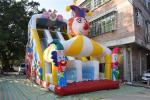 Funny PVC Digital Painting High Inflatable Dry Slide Circus Clown