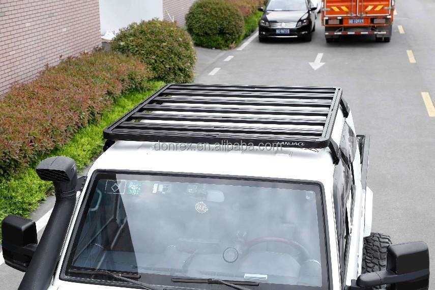 Black Powder Coat Aluminium Alloy Universal Roof Rack with Mounting Gutter For Toyota LC79