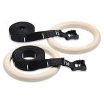 gymnastic rings wood 32mm Wooden Gym Rings with Enhanced Flexible Buckles &