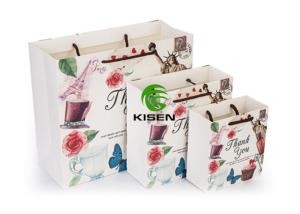 Wholesale Disposable White Paper Gift Bags , CMYK Bulk Shopping Bags With Handles from china suppliers