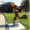 Buy cheap Danger Block Corten Steel Sculpture Rusted Metal Garden Sculptures For Lawn from wholesalers