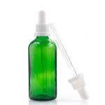 100ml Green Round Oil Dropper Glass Bottle Screen Printing Hot Stamping