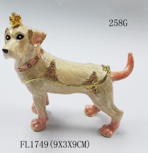 Wholesale Factory offer New design Pewter Alloy Rhinestone Dog metal jewelry box from china suppliers