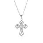 Retro Peach Heart Cross Pendant、 Cross Accessories New Stainless Steel Necklace