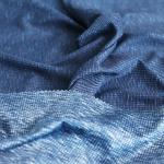Blue Cationic Polyester Single Jersey Fabric Spandex Waffle Knit