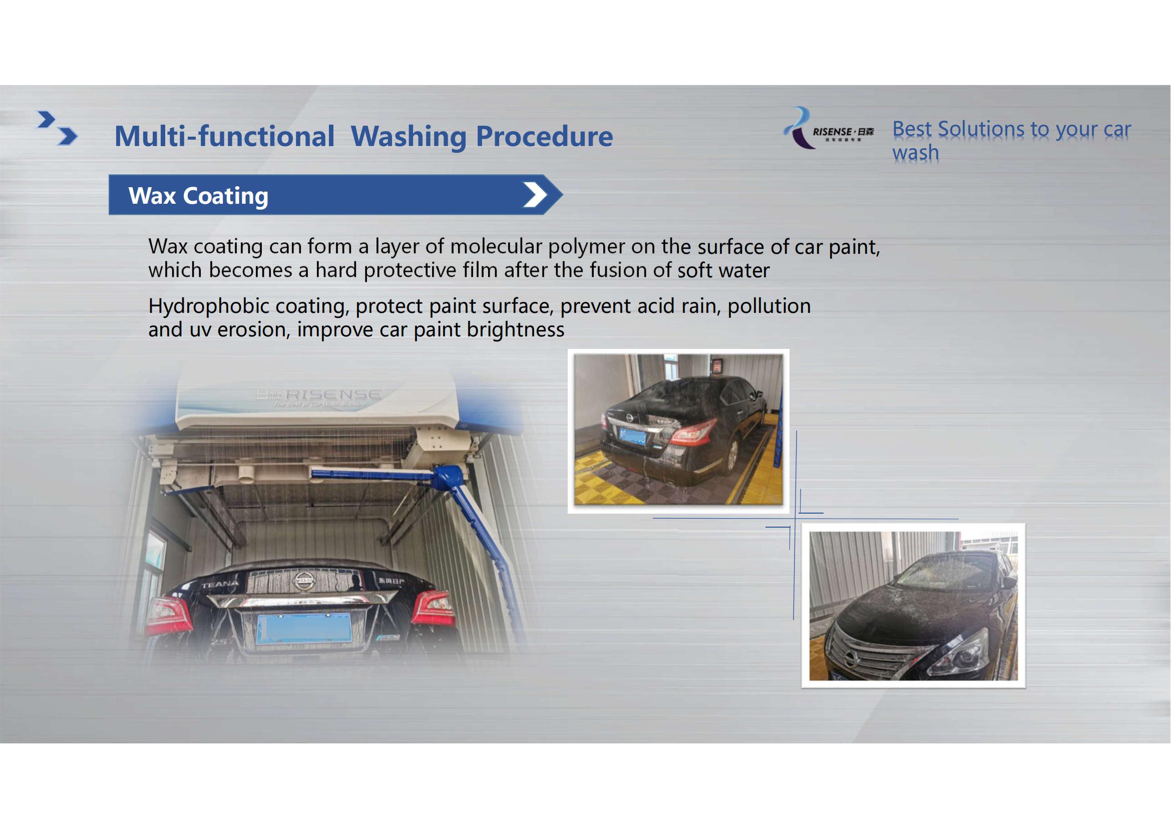 Automatic End Touchless Car Wash Equipment 360 Degree Swing Bright Wax Spray System