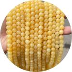 Loose Natural Crystal Jade Beads Lemon Jade Round Loose Beads For Birthday Gift