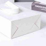 8x8x26 White Kraft Boutique Paper Bag Shopping With Ribbon Handles