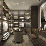 Foshan Factory Glass Door Walk In Closet , Wardrobe Wood Portable Closets