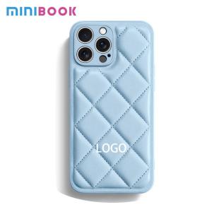 Wholesale PU Lingge Winter Down Jacket Mobile Phone Cases for iPhone 15 Pro Max Lingge Material from china suppliers