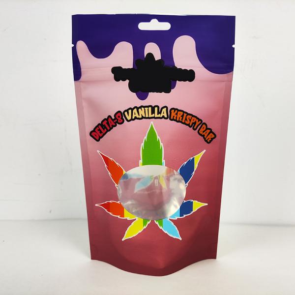 Customization Printed 3.5g Smell Proof Mylar Bag Shaped Circle Mylar Bag With