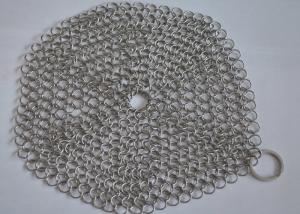 Wholesale 4&quot;*4&quot; Rectangle Chainmail Cast Iron Pan Scrubber For Clean Cookware , Food Grade from china suppliers