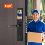 Tuya Remote Control Front Door Lock IMD Panel Fingerprint IC Card Password