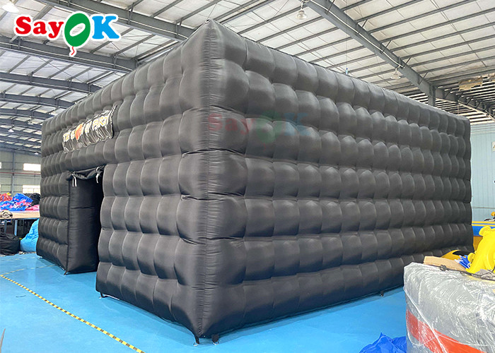 Portable Disco Black House Cube Blow Up Nightclub Tent With Lighting Inflatable Party Tent