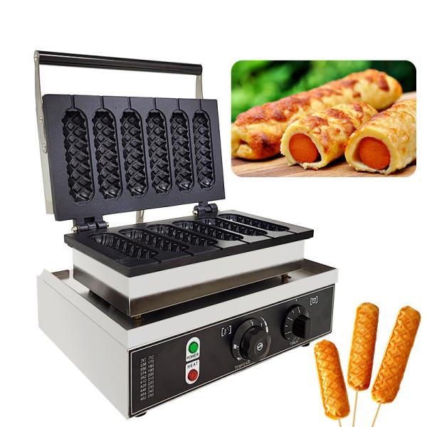 Non-stick Waffle Corn Machine for Hotdog and Corn Dog Snack Making in Restaurant
