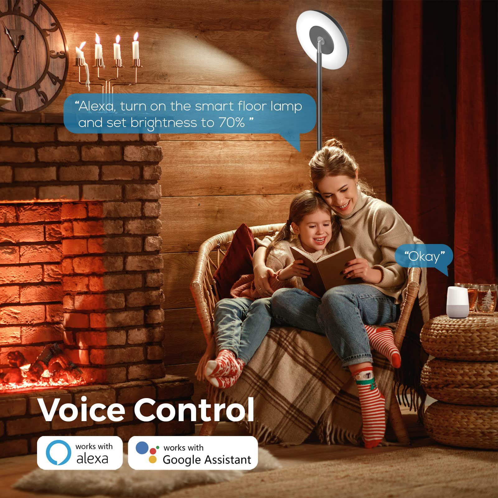 Multi Scene DC 24V RGB Lamp Corner , Voice Command Floor Lamp LED RGB