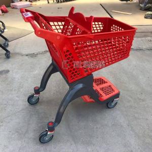 China Supermarket Plastic Shopping Cart With Wheels 75L TGL New Style CE Certification on sale