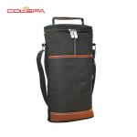 Custom Black Carry 2 Bottle Packing Polyester Thermal Collapsible Wine Bottle