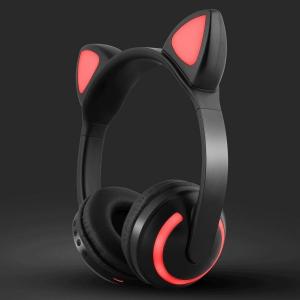 Wholesale OEM factory Wireless LED lights cat ear headphones special gift computer headset over ear headphone from china suppliers