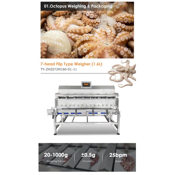 Doypack Auto Fill Seal Pouch Bag Packaging Machine Cuttlefish Seafood Flip Multi Head Scale Premade Bag Packing Machine