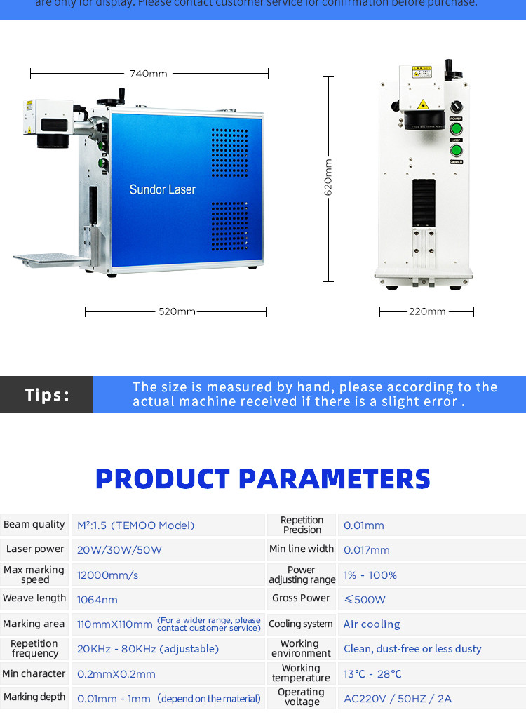 Separate Portable Mopa 3D Fiber Laser Engraving Machine For Metal Rubber Plastic