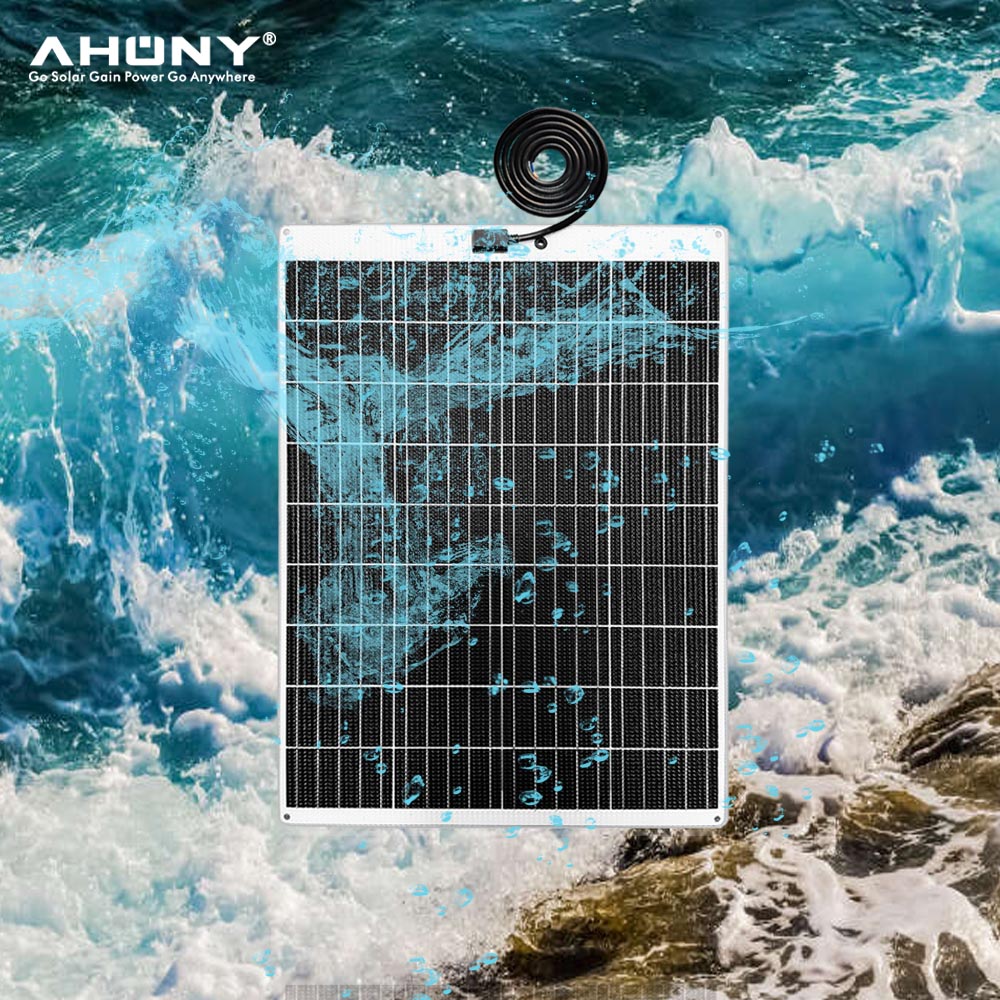 120W Monocrystalline Semi Rigid Solar Panels semi flexible solar panel Anti Slippery Walkable on For Rv Boat Yacht roof