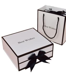 Wholesale Flower Necklace Jewelry Tie Paper Keychain Magnetic Gift Box with Ribbon Box Type Rigid Boxes from china suppliers