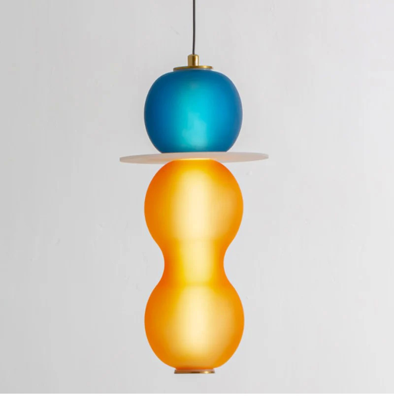 Scandinavian glass pendant lights Minimal colorful lampshade bedside lamp(WH-AP-582)