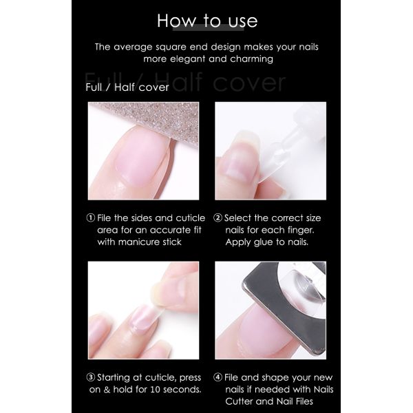 Stiletto Extra Long Press on Nail Extension Tips Full Cover Faux Nails Tips for Small Nails Single item French Style