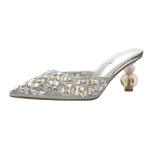 6111-1 Korean fashion pointed shallow mouth high heels sexy thin rhinestone